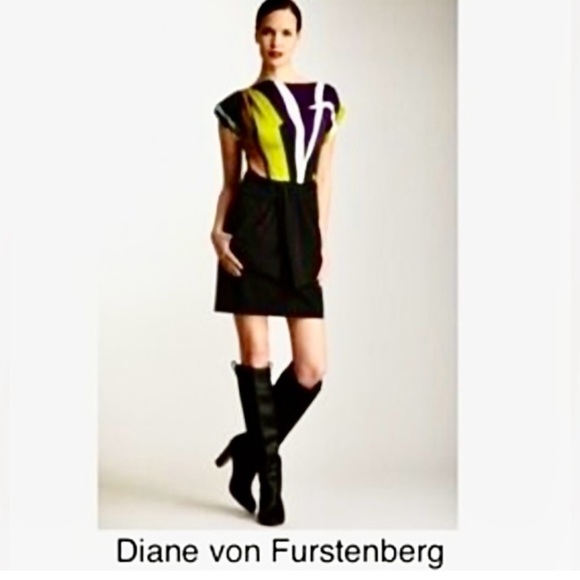 Diane Von Furstenberg Brush Stroke Silk Dress, Multi-color Mini Dress -  Size 10 - Picture 3 of 14